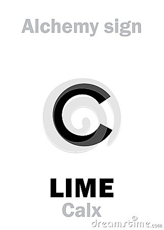 Alchemy: LIME (Calx) / Limestone Vector Illustration